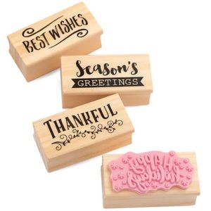 🎄 Recollections Stamp Holidays Set of 4 Wood